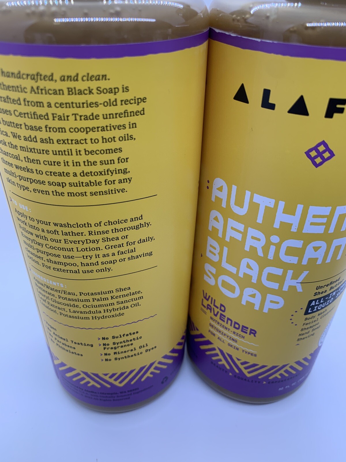 2 Pack Alaffia Skin Care, Authentic African Black Soap, 32oz All in One Liquid