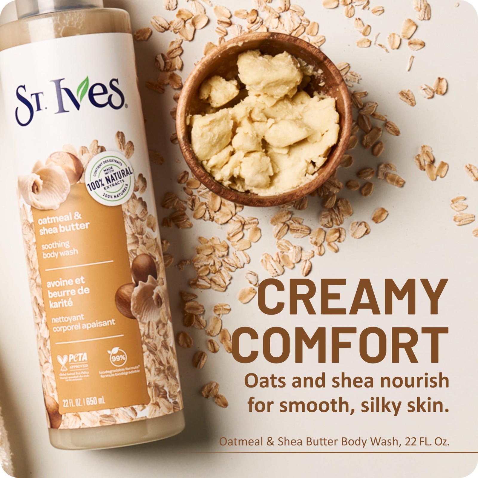 St. Ives Oatmeal & Shea Butter Body Wash | 22 Fl Oz (Pack of 1), No Color
