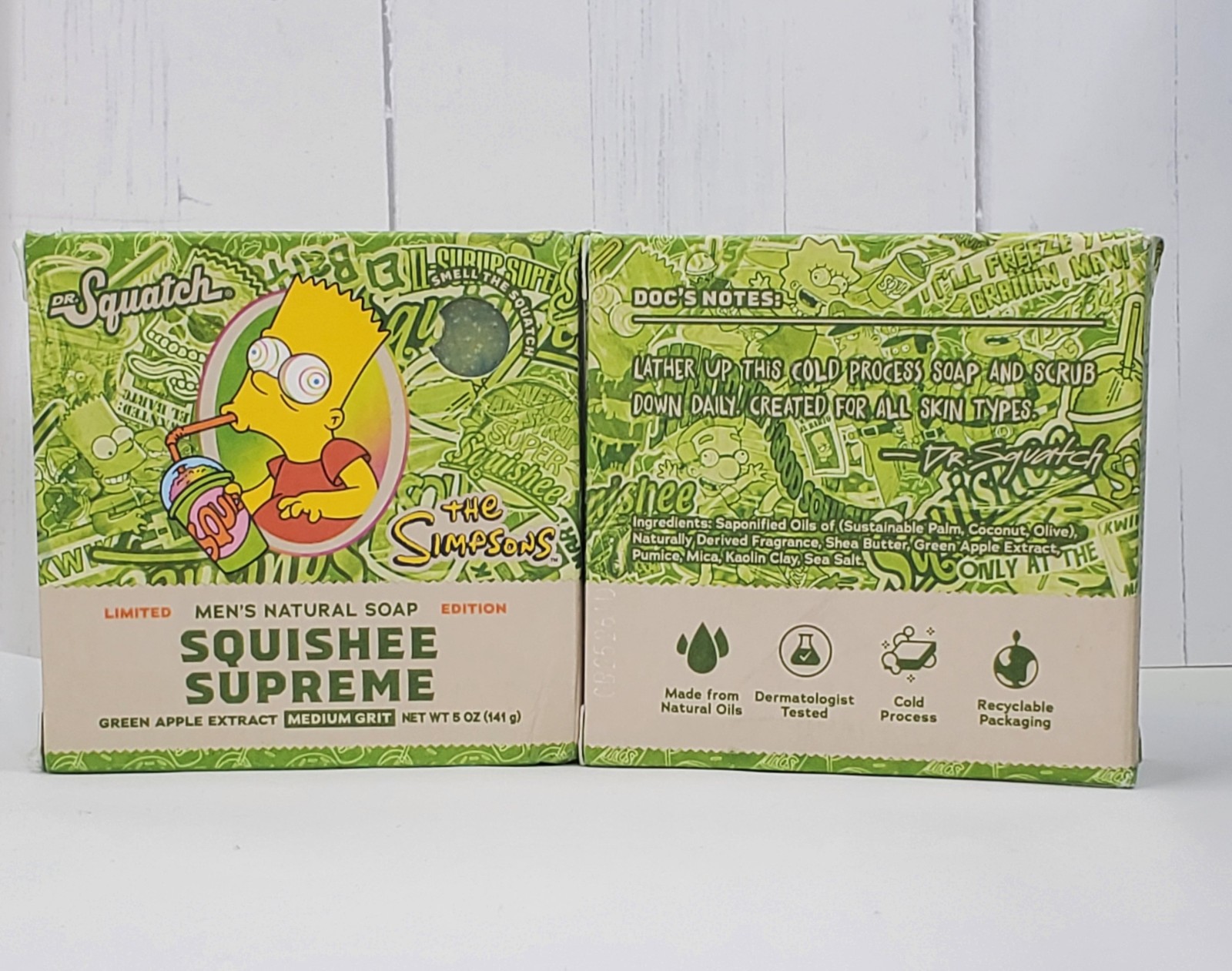 Dr. Squatch Limited Ed. Bar Soap Simpsons Squishee Supreme Med Grit 5oz