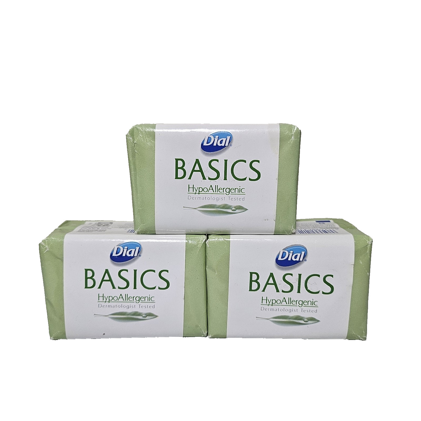 Dial Basics HypoAllergenic 3.2 Oz Soap Bars 2 Pack – (Lot of 3) 6 Bars of Soap