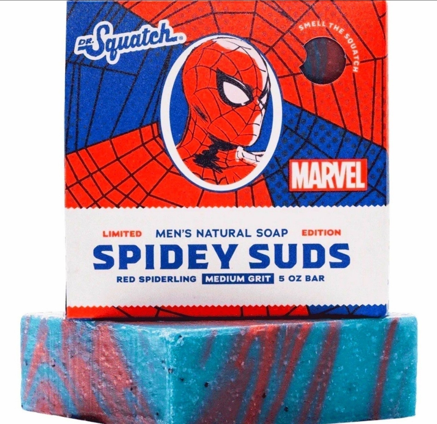 Lot of 4 – Dr. Squatch Marvel Spidey Suds Soap Bars- LIMITED EDITION – Brand New