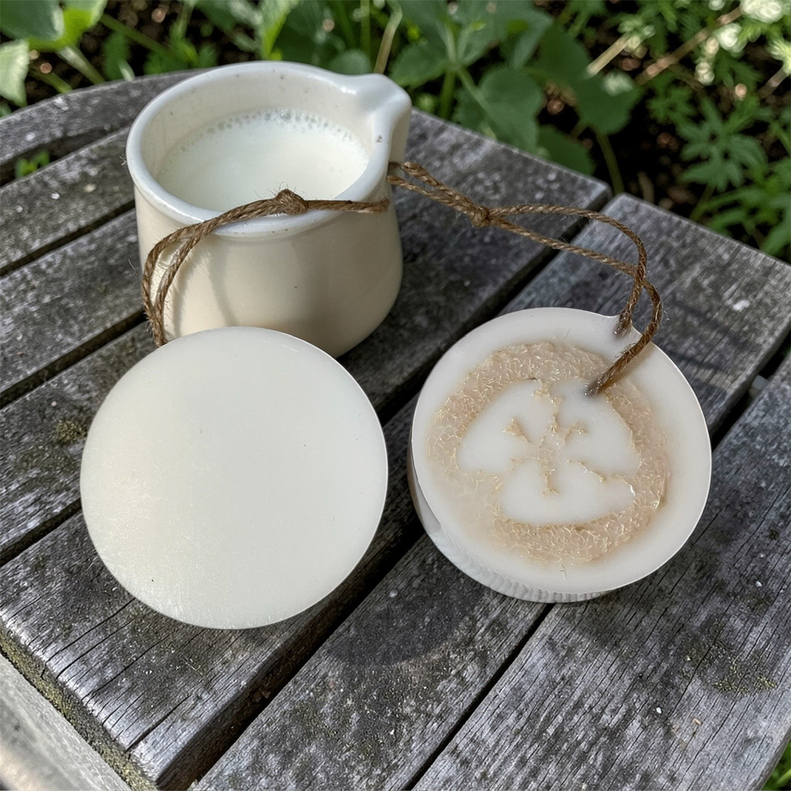 All Natural Goat Milk Honey Luffa Louffa Sponge Soap Bar Handmade Essential Oils