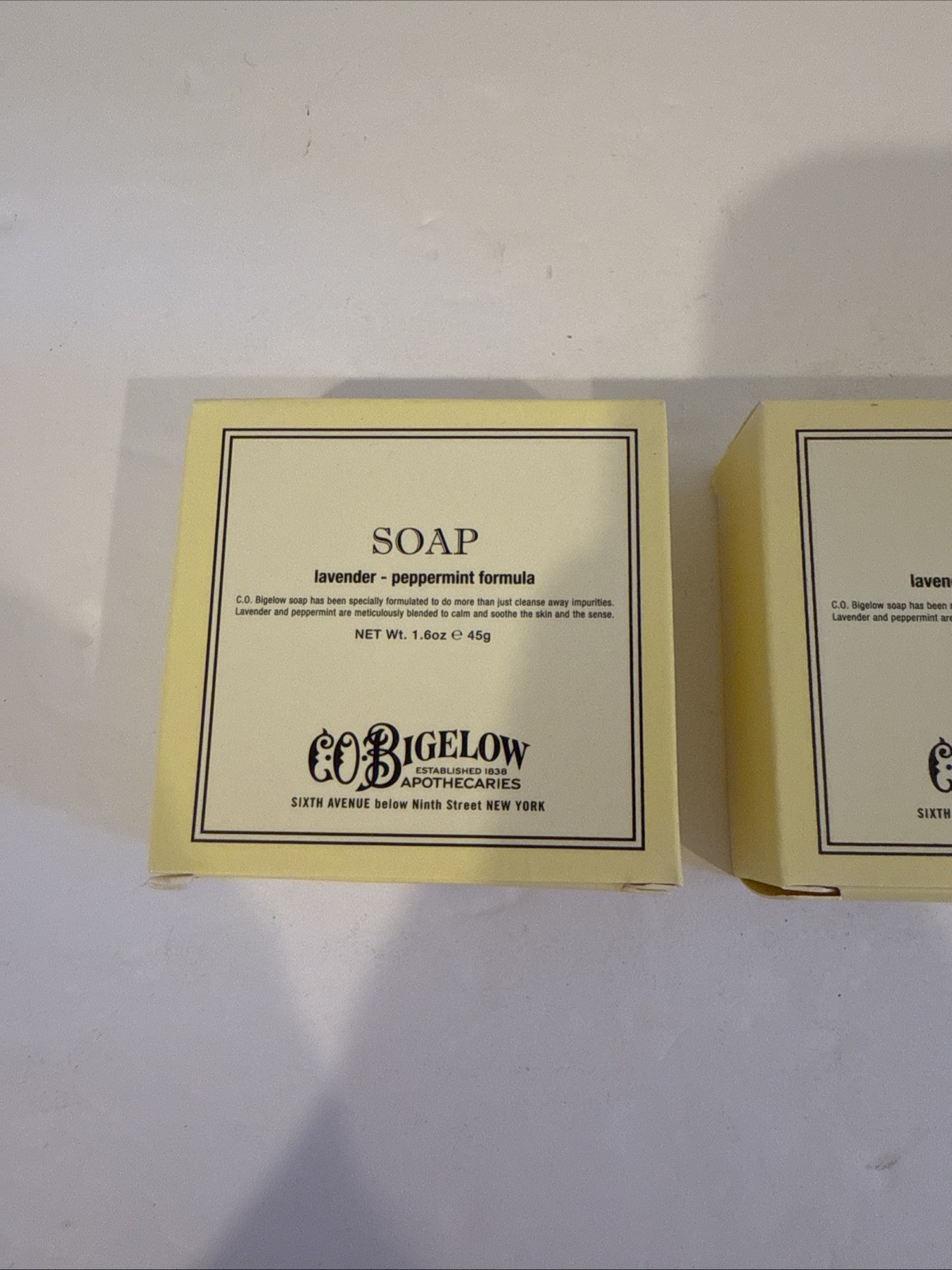 Lot of 2 CO Bigelow Lavender & Peppermint Soap Travel Size 1.5 oz