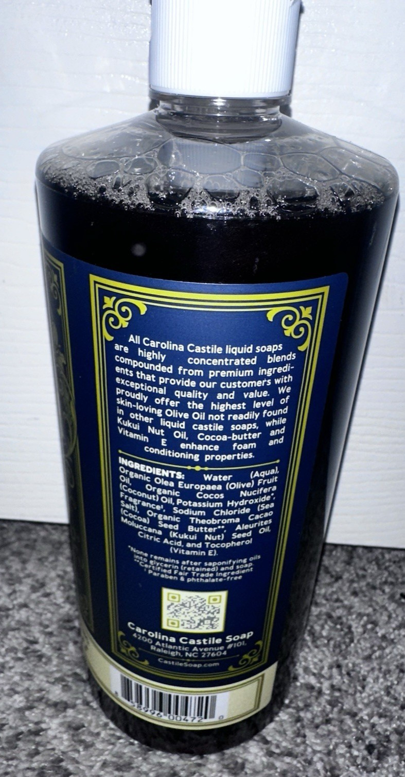 NEW Castile Liquid Body Wash for Sensitive Skin Natural Shampoo BIG 32 Oz Bottle