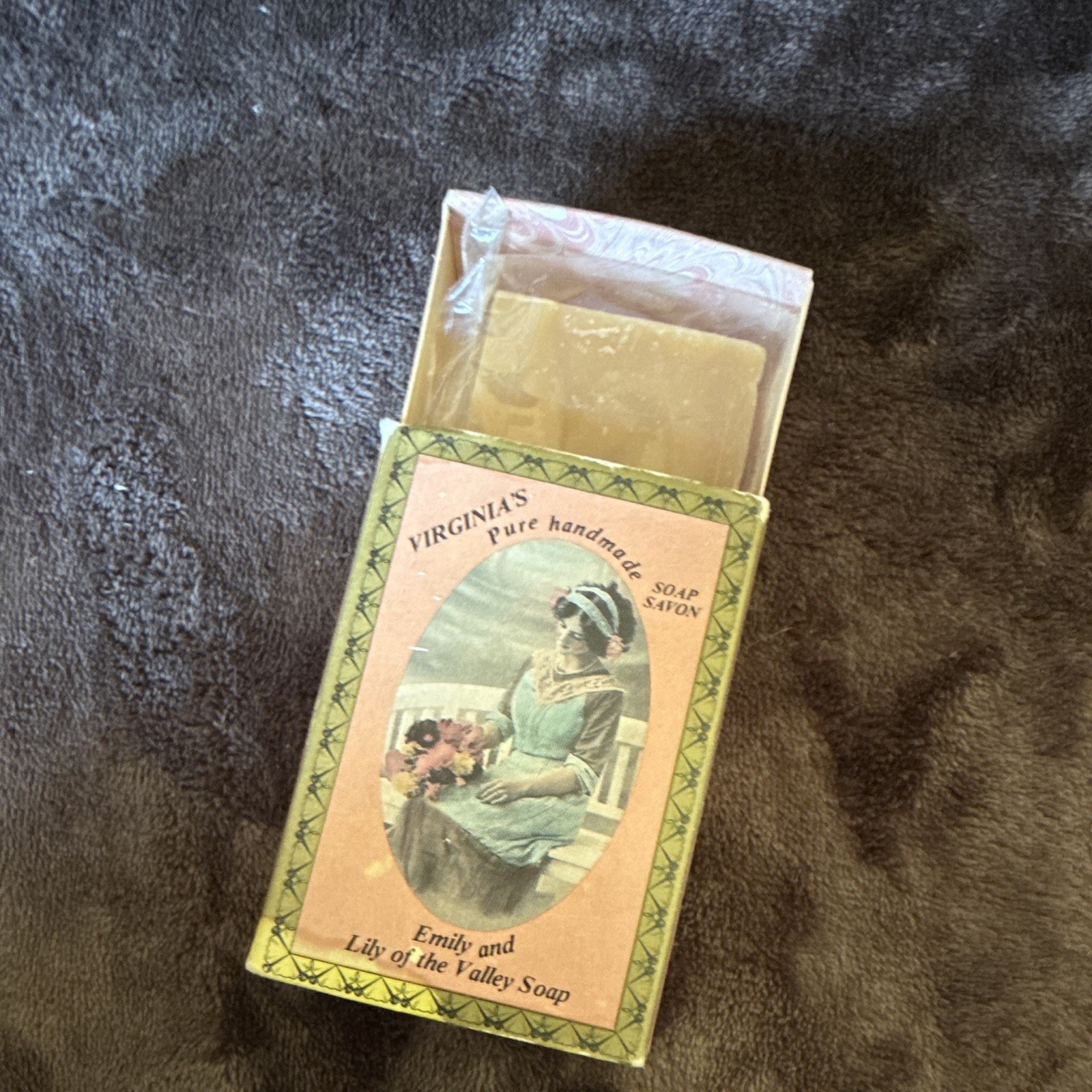 Virginia’s Pure Handmade Emily Lily-of-the-Valley Bar Soap 75 g Natural Vintage
