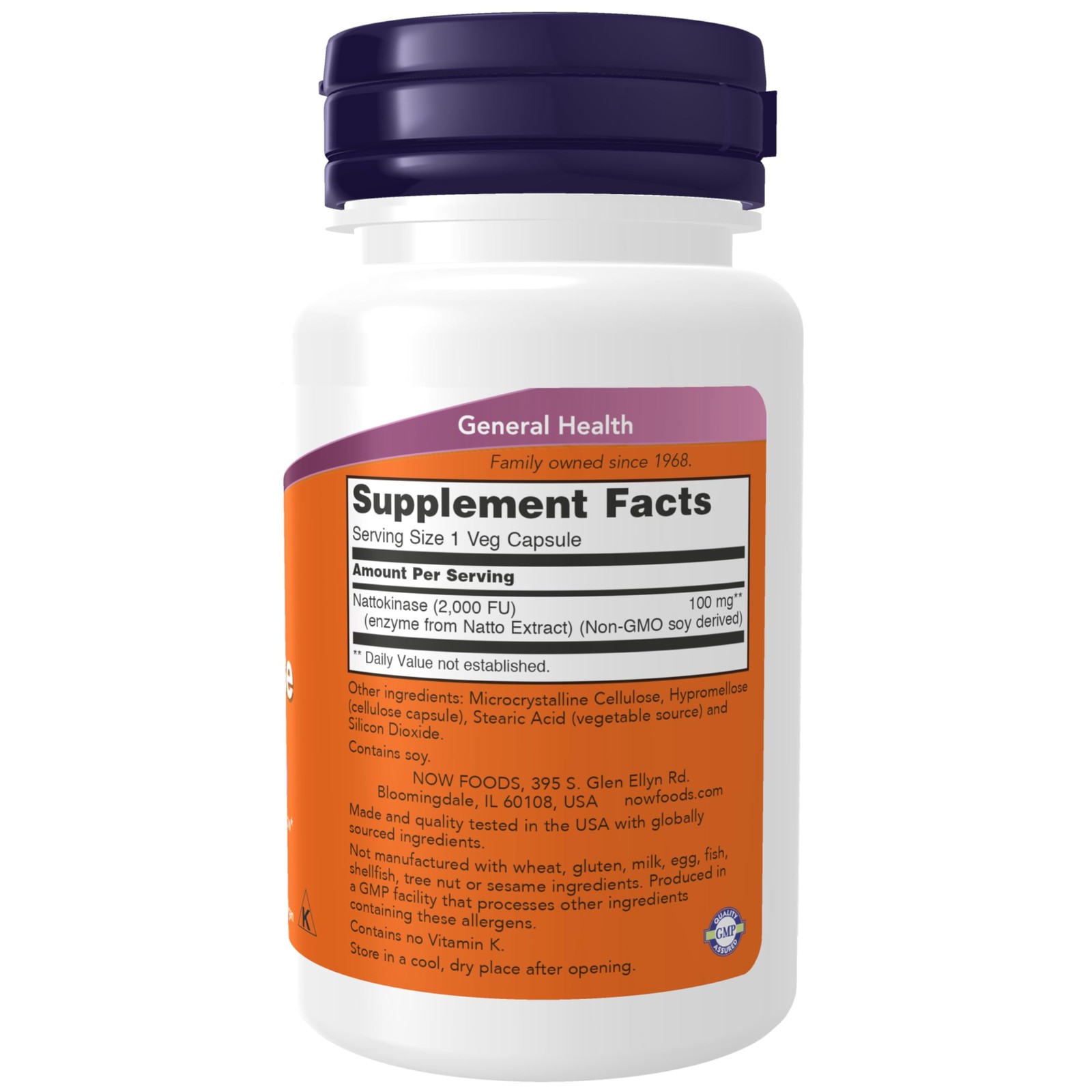 , Nattokinase 100 mg (from 60 Count (Pack of 1), Off White