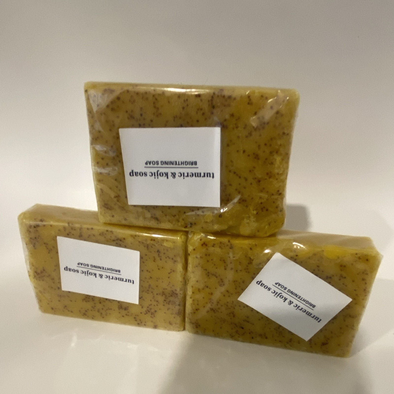 Turmeric Kojic Brightening Soap Bars Pack of 3 Body Face Hands Yellow