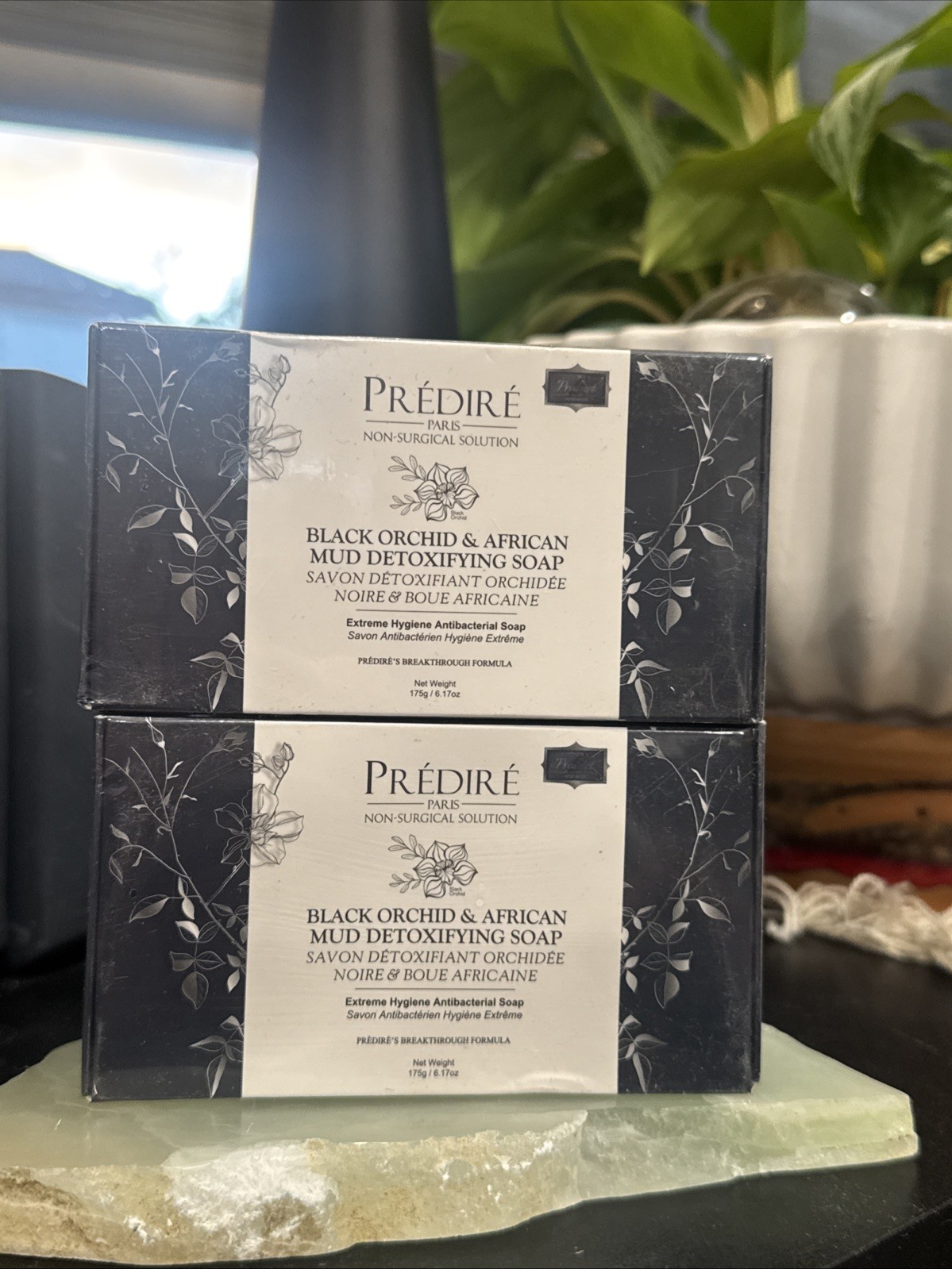 2 Predire Paris Black Orchid Purifying African Mud Soap Antibacterial Bar Soap
