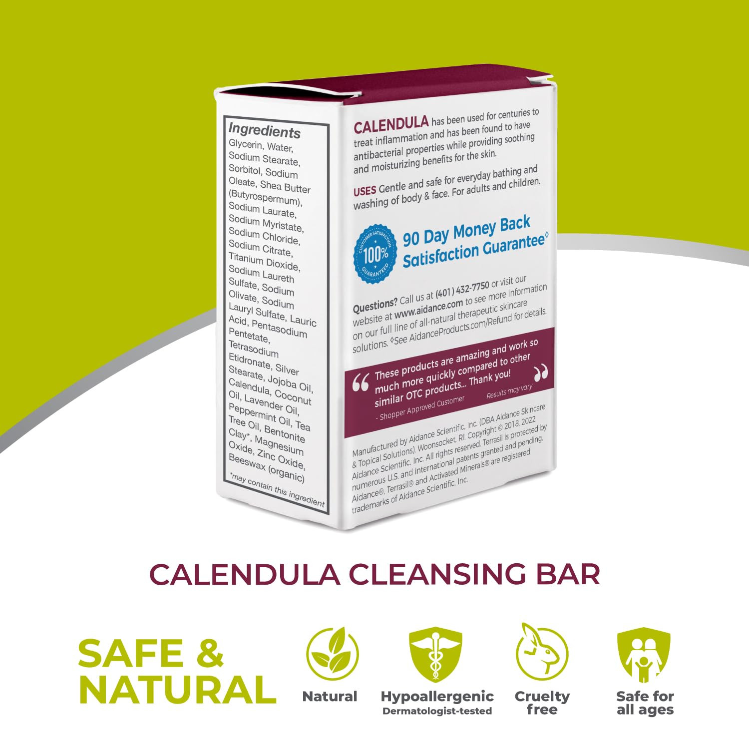 Calendula Soap Bar – Relief for Irritated & Itchy Skin, Sensitive Skin, Sores, H