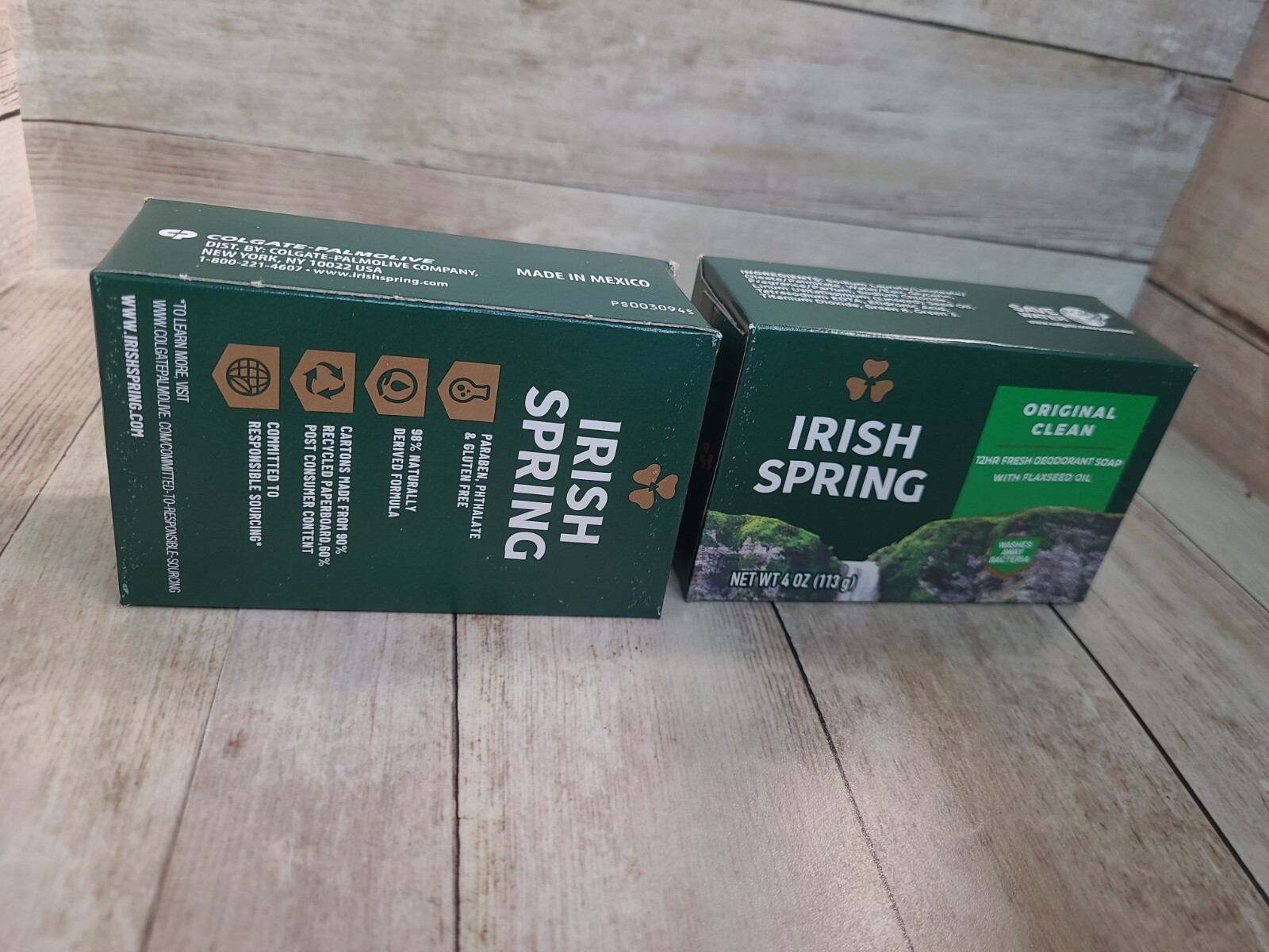 Irish Spring Original Deodorant Bar Soap Bath Body 4oz Lot of 2 Fresh Scent