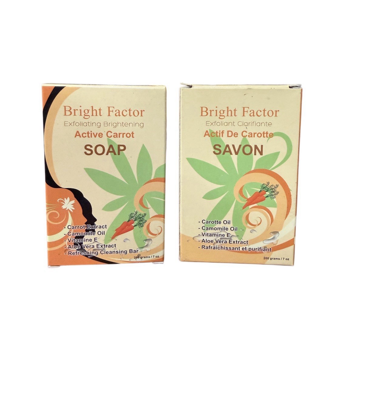 Bright Factor Exfoliating Brightening Soap Active Carrot 2 Packs 7oz (200g)