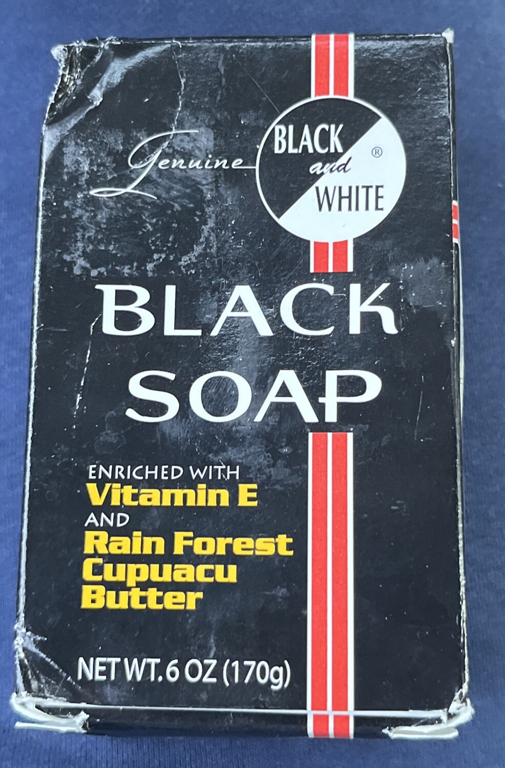Black Soap Black & White Black Soap Vitamin E, Rain Forest & Cupuacu Butter 6oz