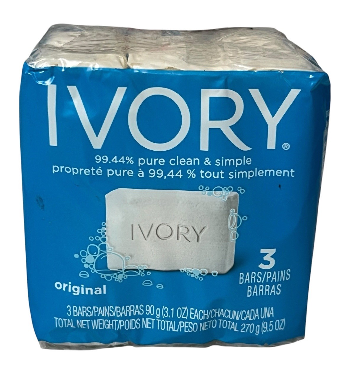 Vintage Original Ivory Bar Soap 3 Pack 9.5oz 99.44% Pure Clean Simple SEALED