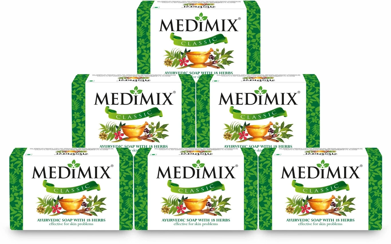 Medimix Ayurvedic Herbal Classic 18 Herbs Soap 75 gms Each pack of 6 FREE SHIP