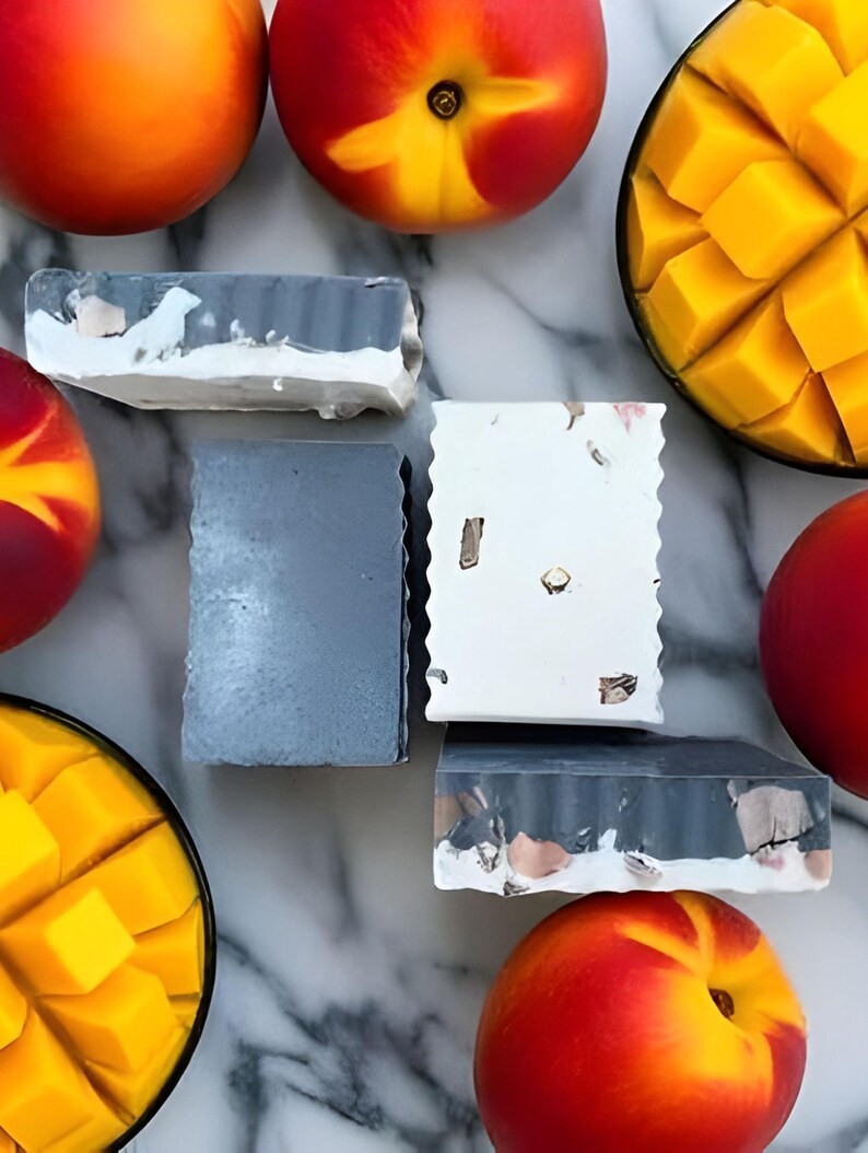 Rainbow Goat Milk Soap | Mango Peach Tropical MP Soap Bar