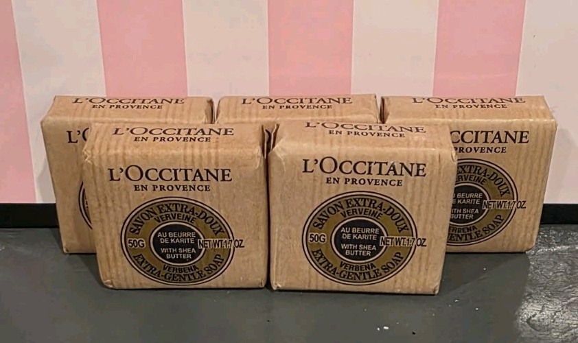 NEW L’Occitane Travel Set of 5 Verbena Extra Gentle Soap Bars 50g 1.7 oz