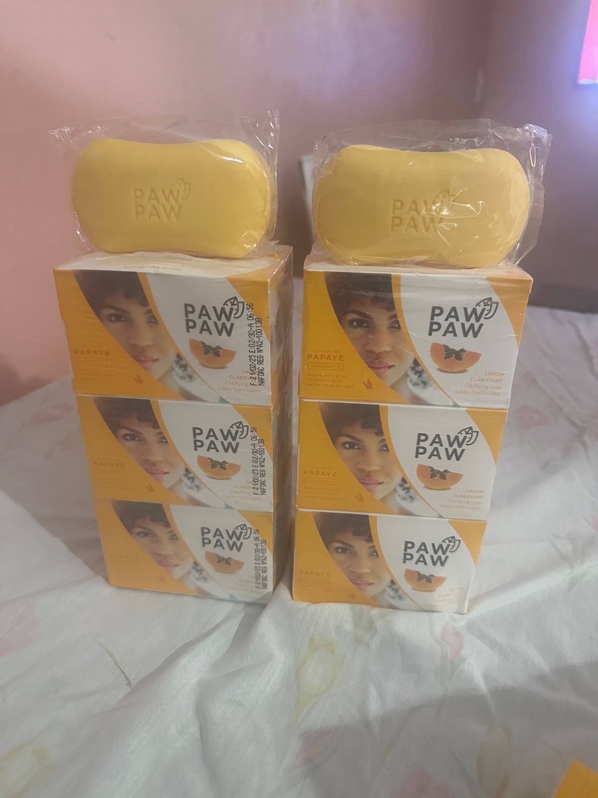 Pawpaw soap clarifying, lightening, bar soap,new pack of 6)180g each