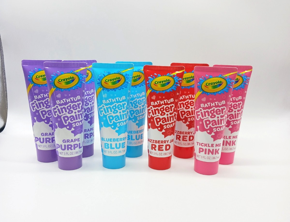 Lot of 9 Crayola Kids Bathtub Finger Paint Soap Purple Pink Blue Red
