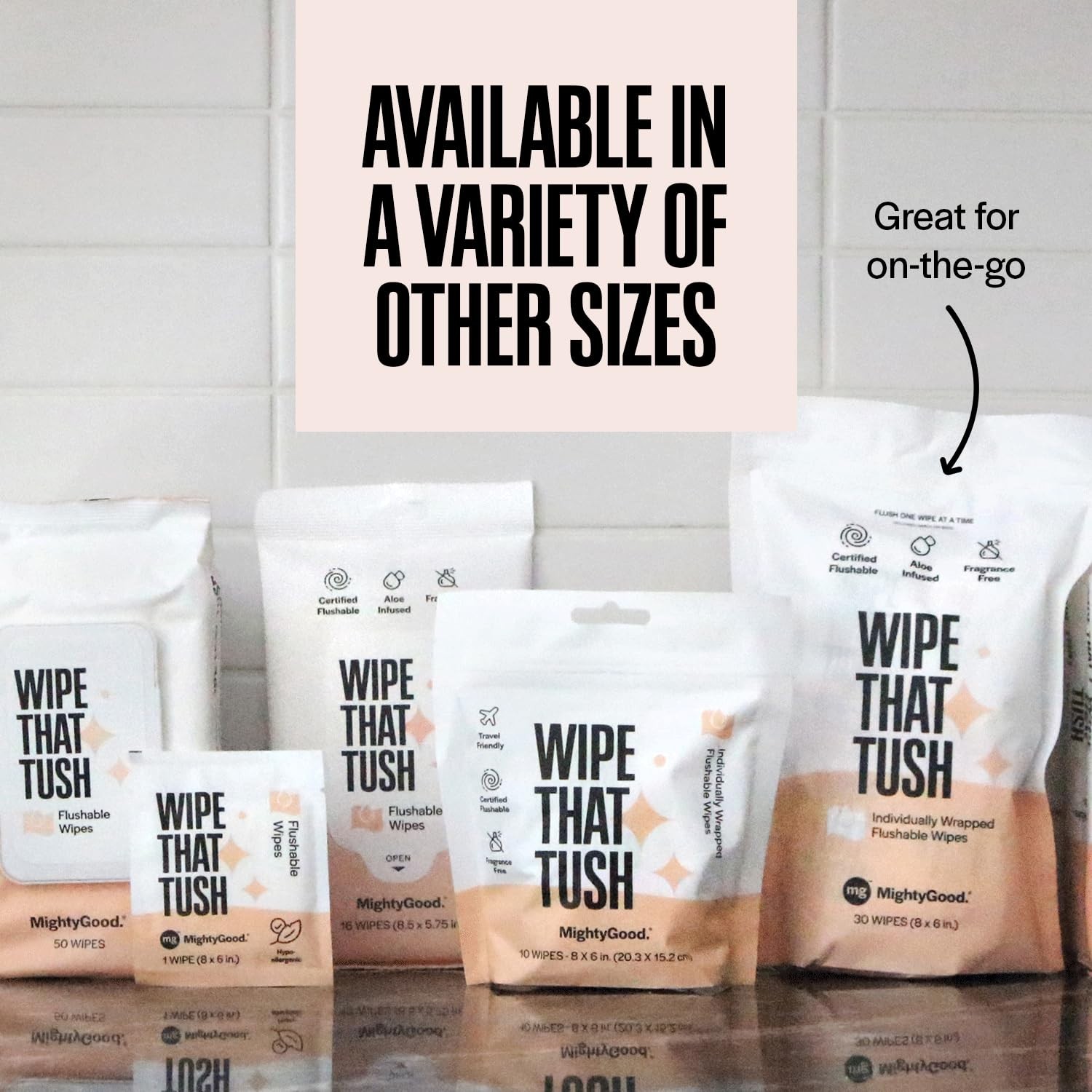 Individually Wrapped Flushable Wipes – 120 Total – Perfect for Family Travel