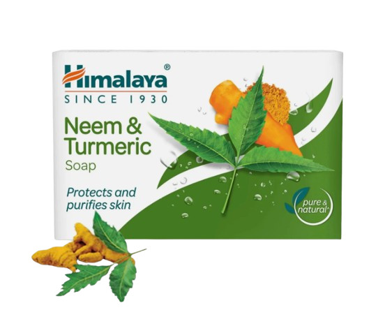 Himalaya Neem & Turmeric Soap 125g – Pack of 4, Natural Skin Care, Free Shipping