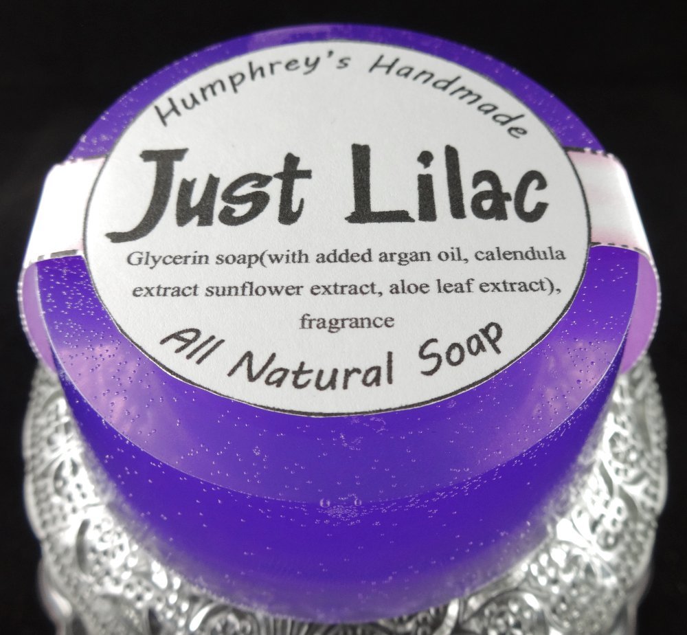 JUST LILAC Scented Women’s Soap Round Glycerin Bar Argan Oil Shave Puck Floral