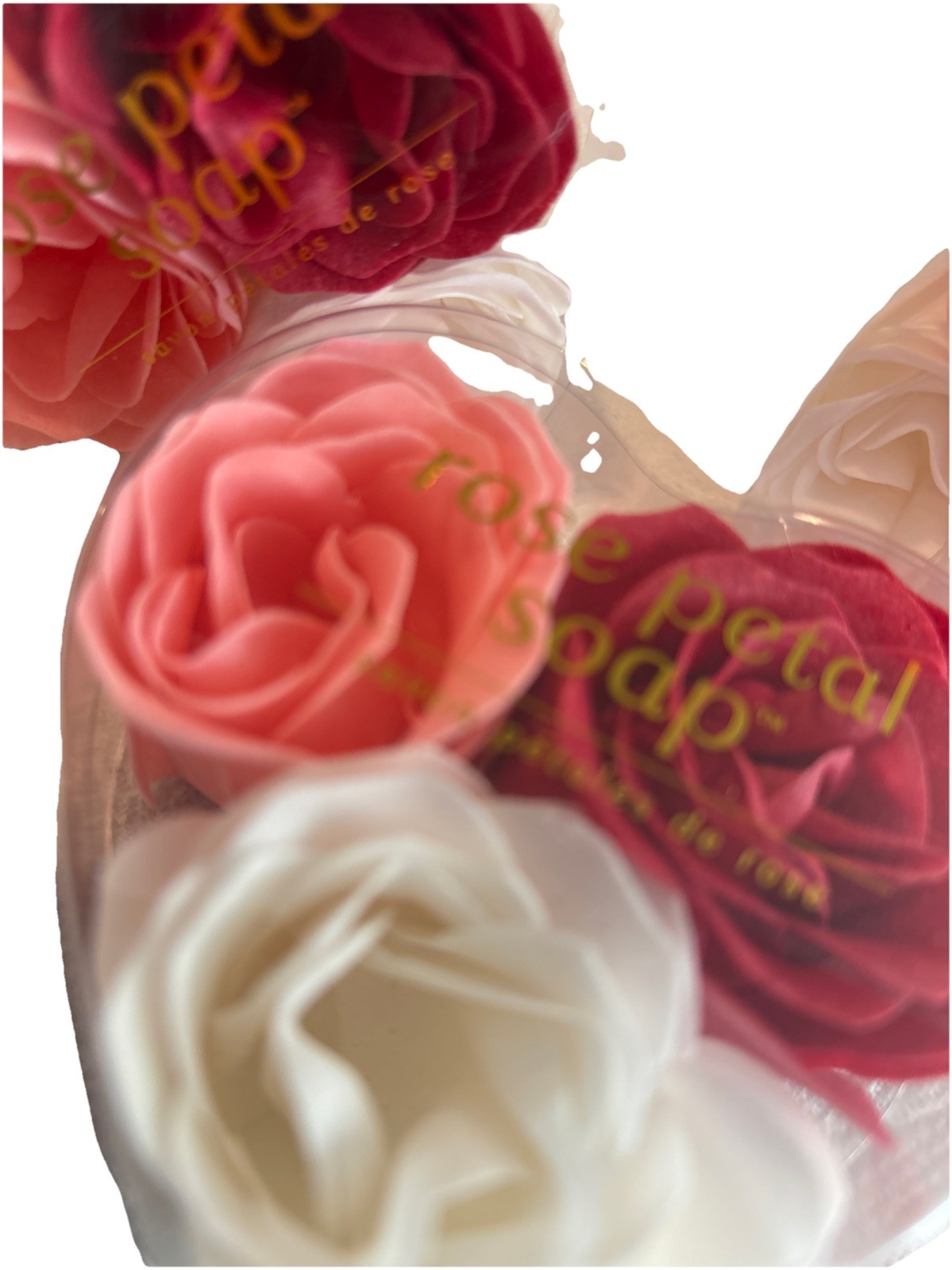 GiftCraft Rose Petal Soap. Red, Pink And White In A 3”Heart Shaped Box-3 boxes