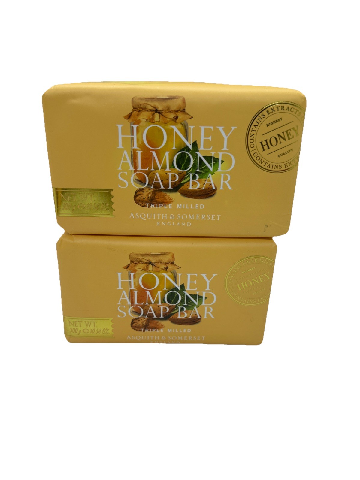 asquith & somerset England Honey Almond bar Soap 10.58 oz x2Bar Soap
