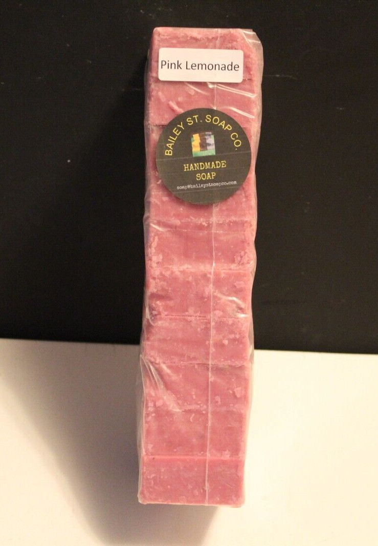 Pink Lemonade Cold Processed handmade soap loaf, 10 precut bars
