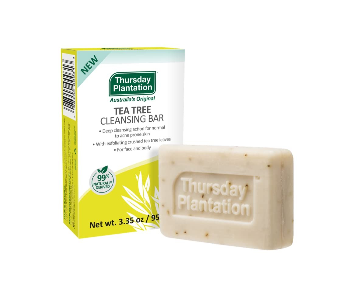Tea Tree Cleansing Bar 3.35 oz 99% Naturally Derived for Acne-prone Skin