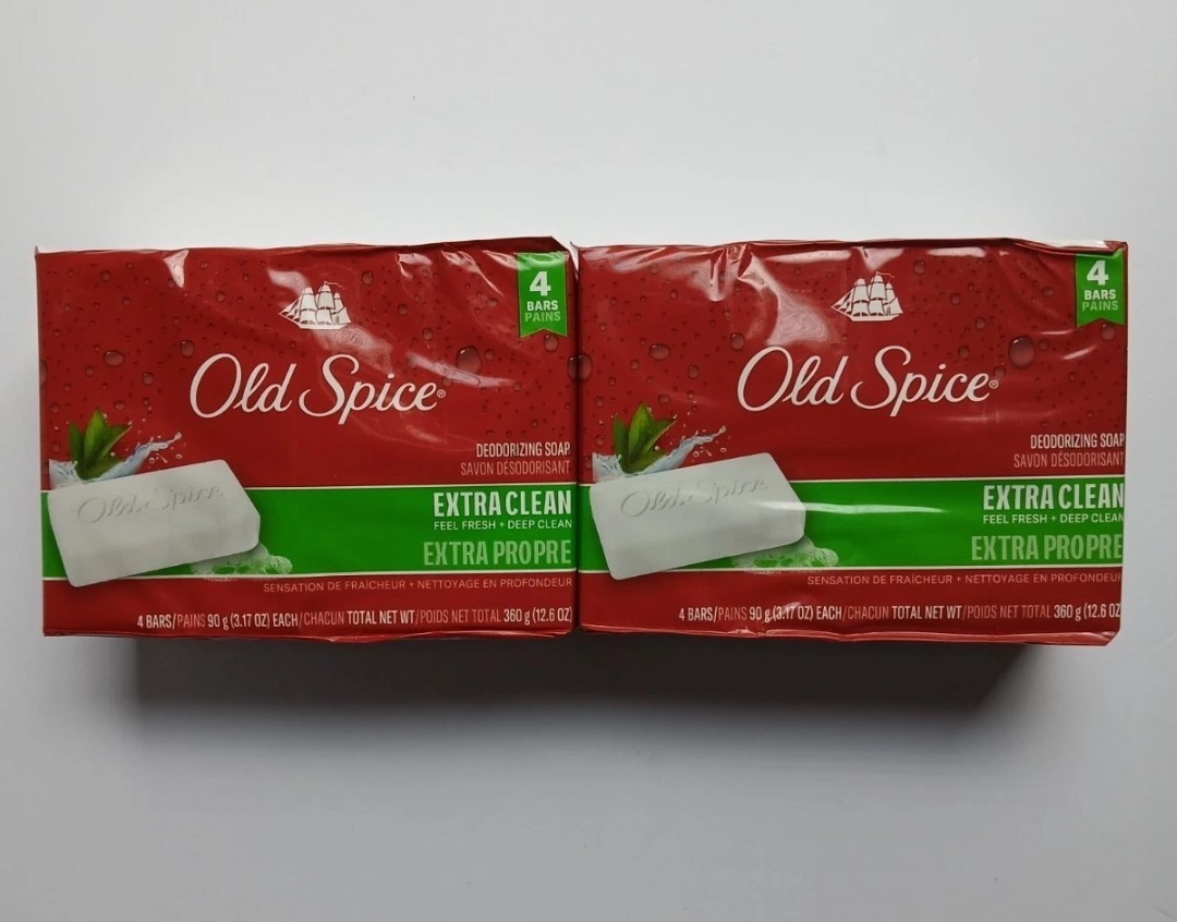2X Old Spice Deodorizing Bar Soap Extra Clean Fresh & Deep Clean 3.17 oz. 8 Bars