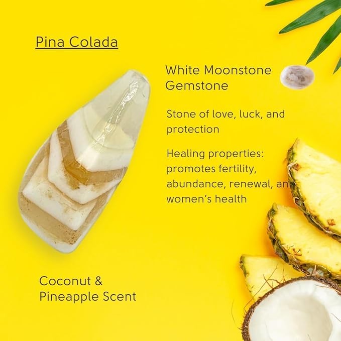 Earth & Home Gemstone Soaps w Real Crystals Inside Berry & Pina Colada New In Bo