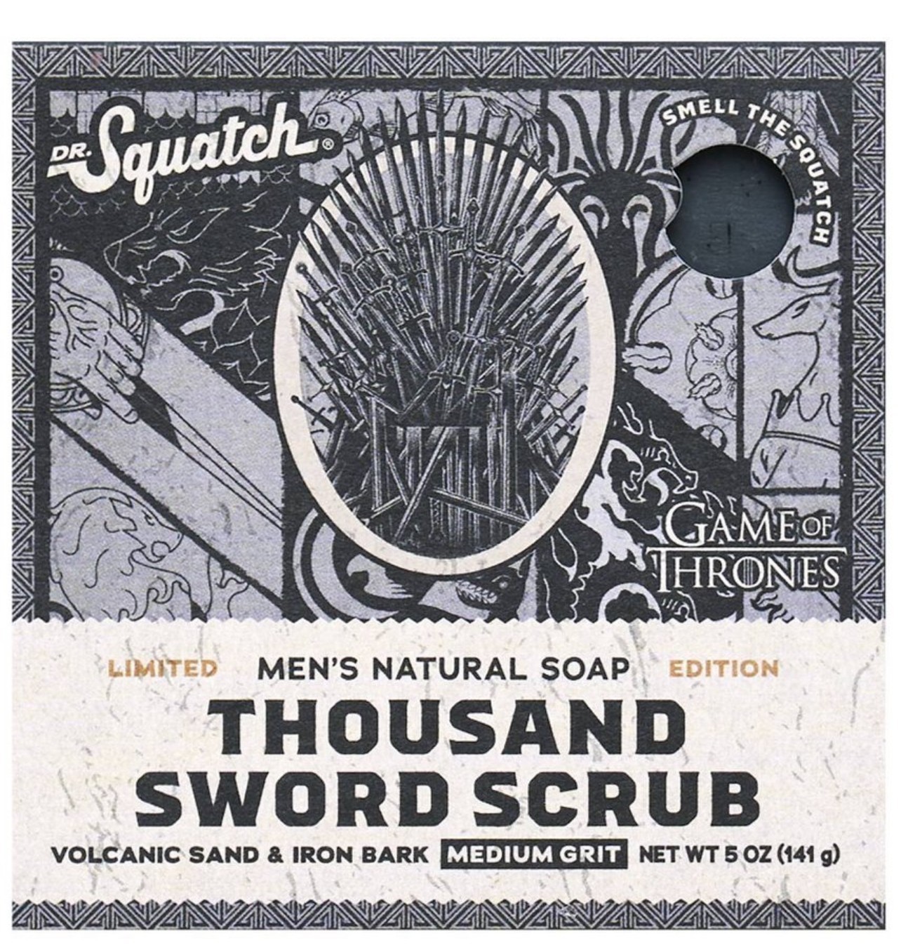 NIB~ Dr Squatch Game of Thrones Thousand Sword Scrub 5 oz Natural Bar Soap Men’s