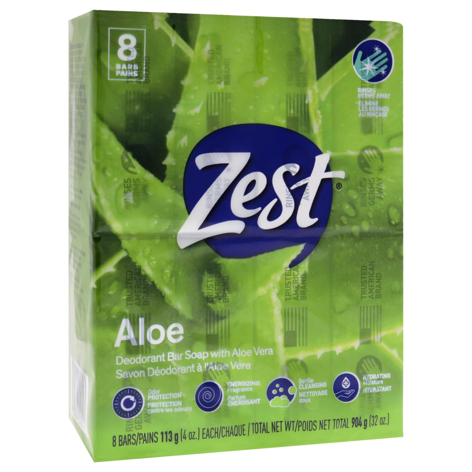 8-Bar Bath Size Soap, Fresh Aloe, 4 Ounce (Pack of 8)