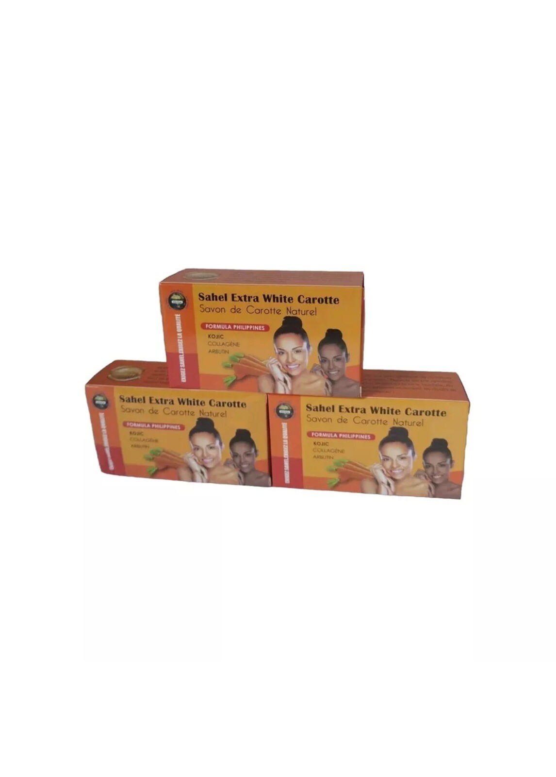 Pack Of 3 Sahel Extra White Carotte Soap,savon Carrotte Naturel 200 g Each