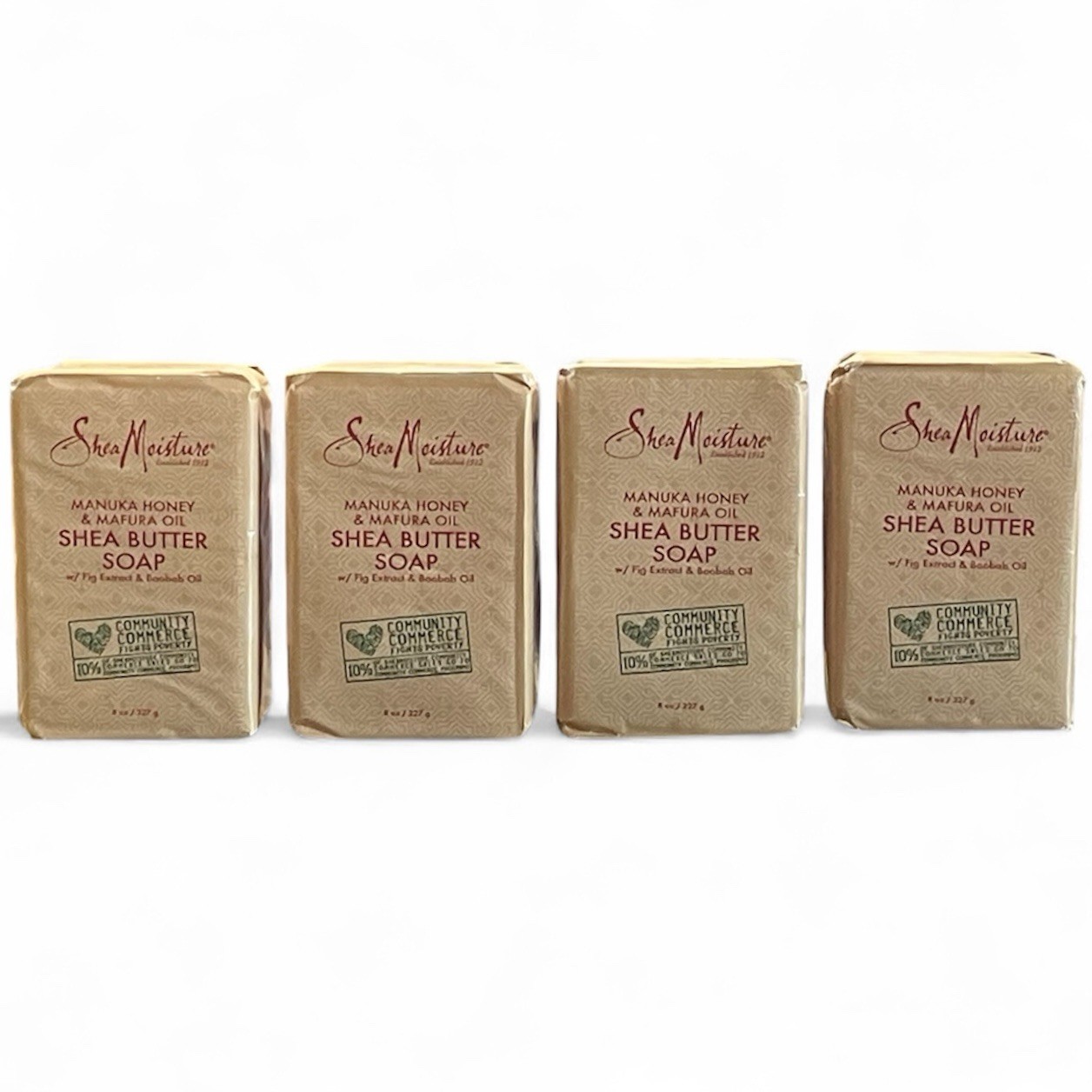SHEA MOISTURE Manuka Honey & Mafura Oil Shea Butter Bar Soap 8oz Lot Of 4 New