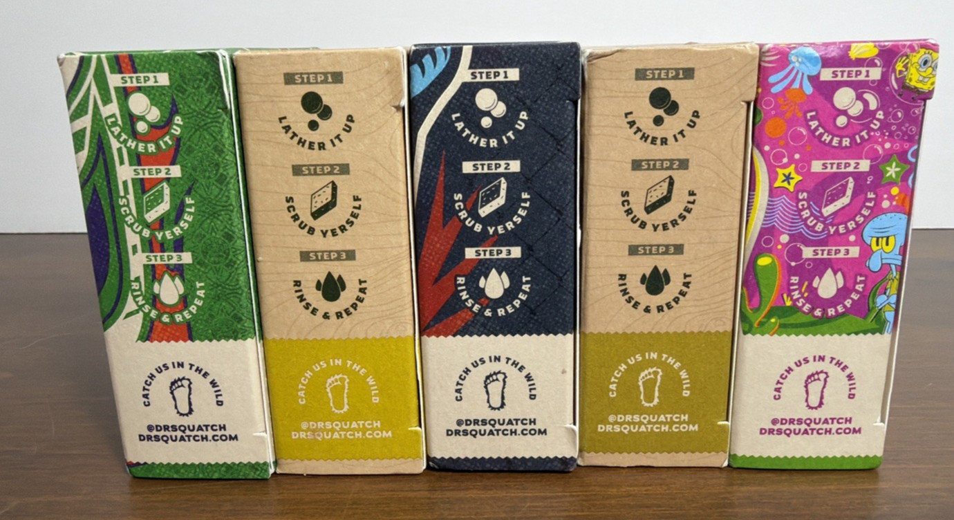 Dr Squatch Bar Soap Mixed Lot FATHER’S DAY Gift Lot of FIVE (5) Different