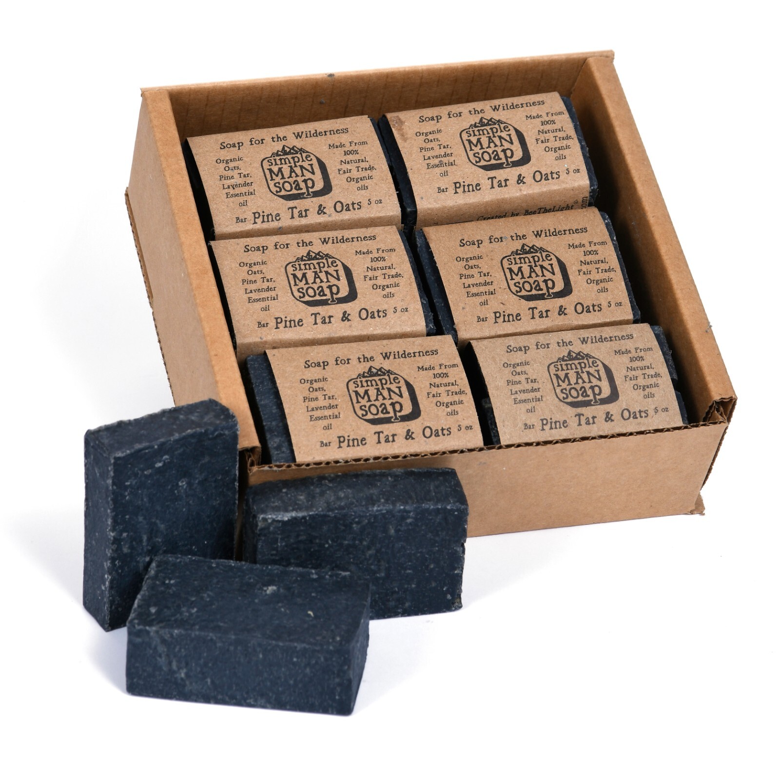 Organic Men’s Bar Soap, Pine Tar Oats Cedar Citrus Mint, Bath Soap by SimpleMan