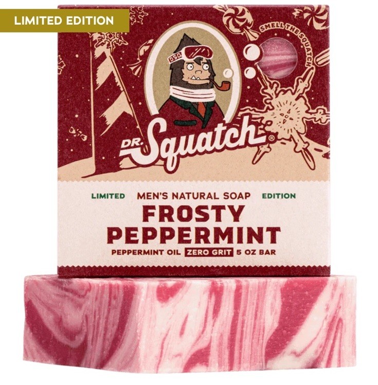 Dr Squatch Frosty Peppermint Bar Soap Limited Edition 5oz Natural Cold Process