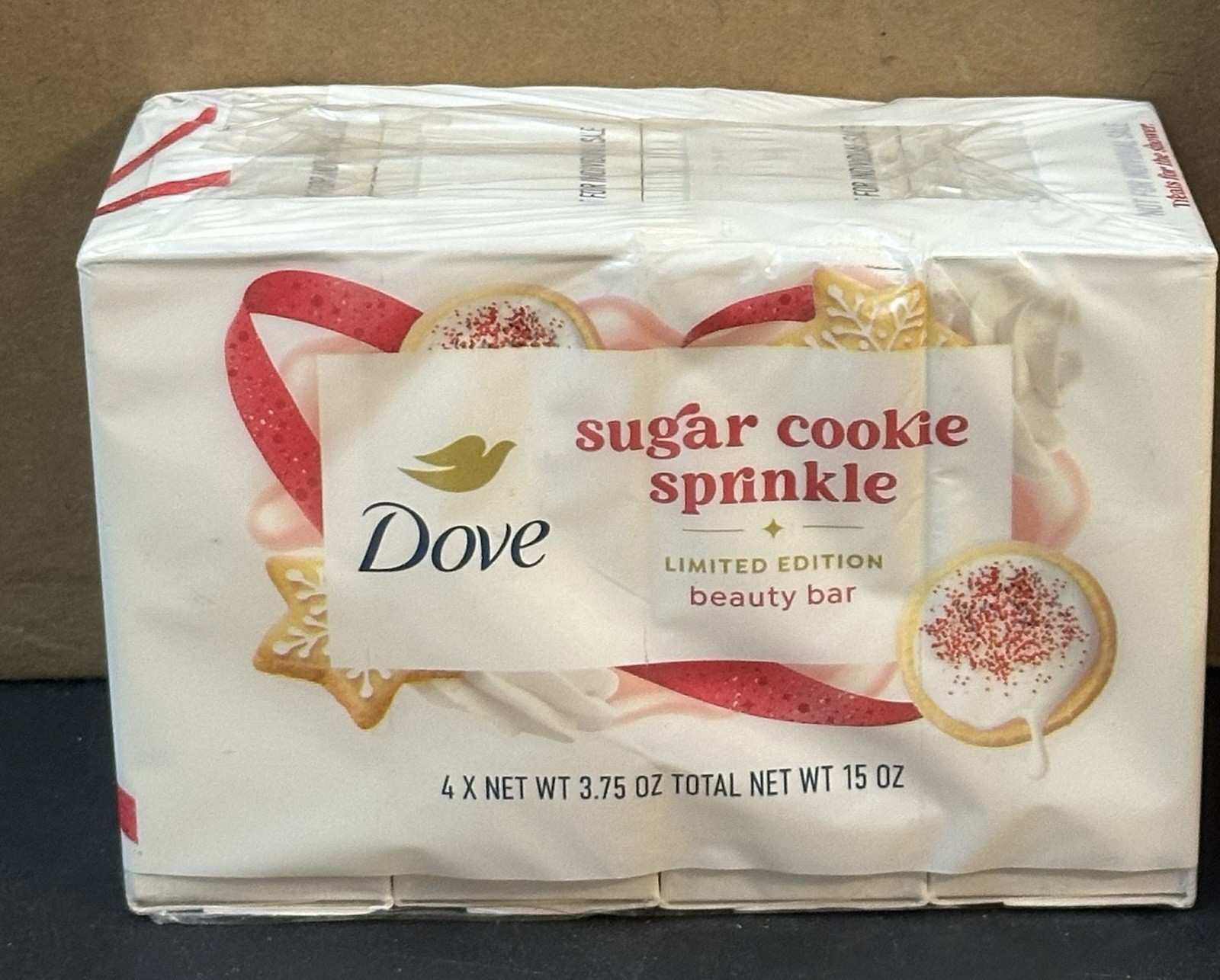 4 Pack Bars Dove Limited Edition Sugar Cookie Sprinkle Beauty Bar Soap 3.75 oz.