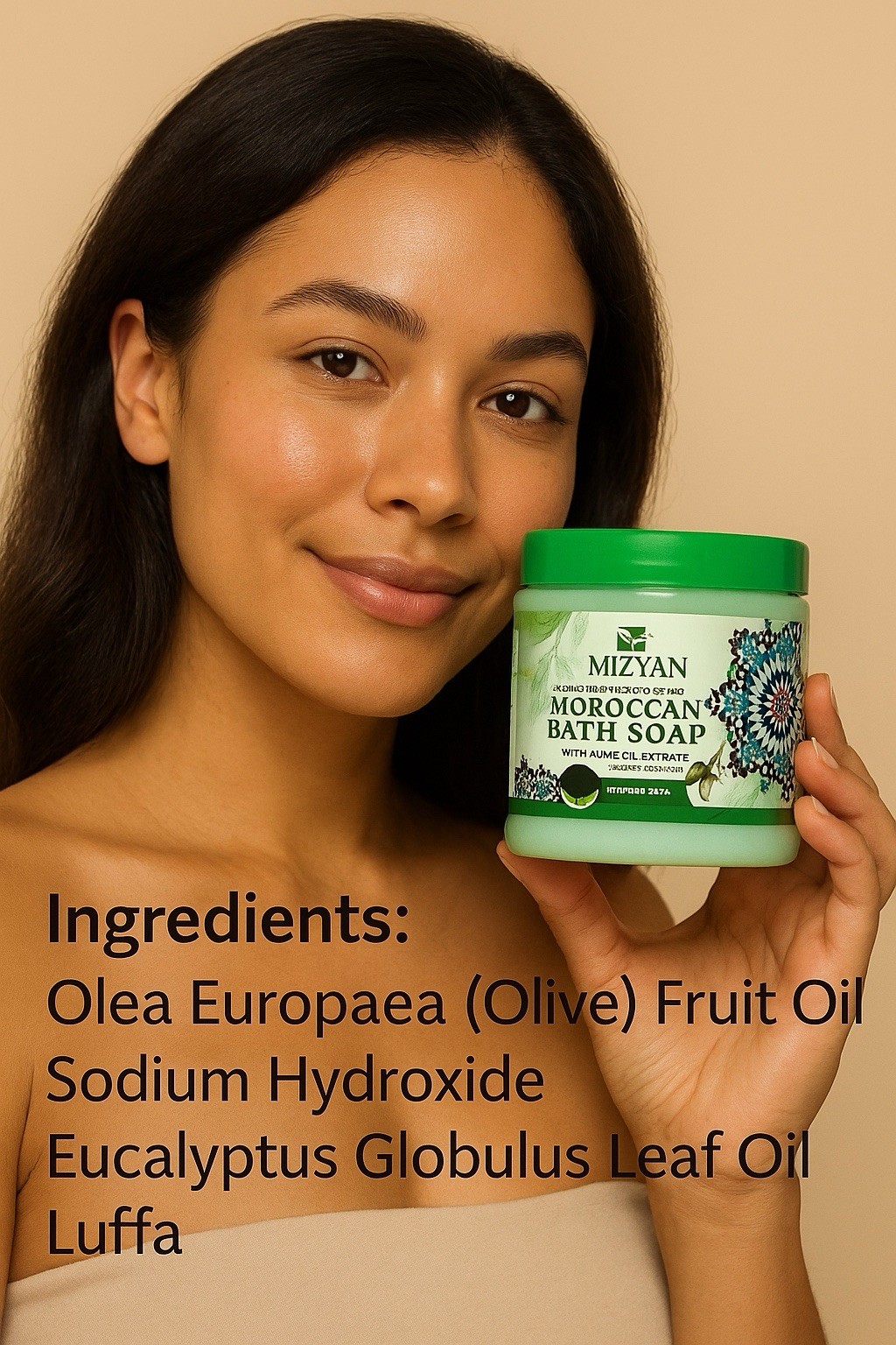 Mizyan Moroccan Bath Soap 1000ml – Pure Olive Oil Cleanser | Deep Moisturizing &