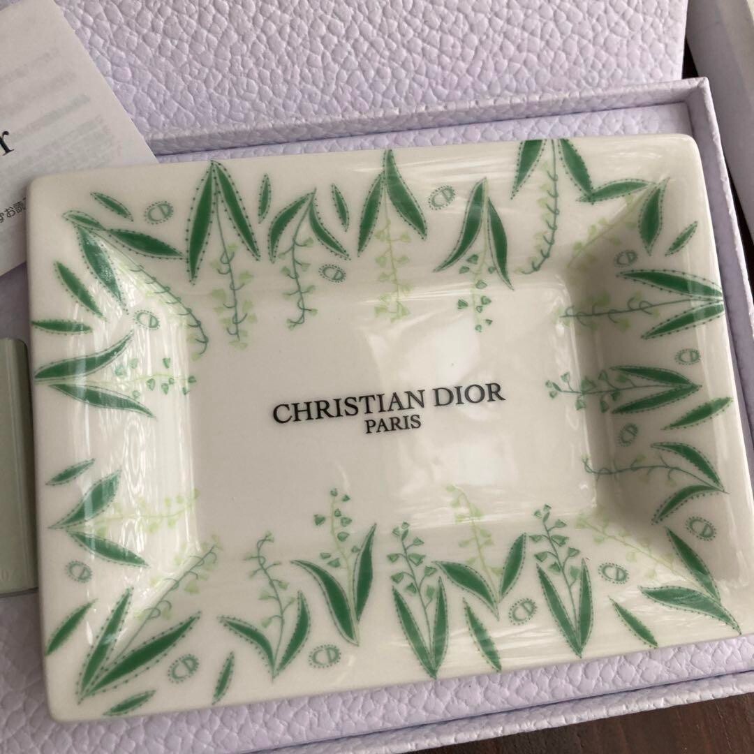 Christian Dior Maison Lucky soap set Soap & Soap Dish Tray Flower Ceramics w/Box