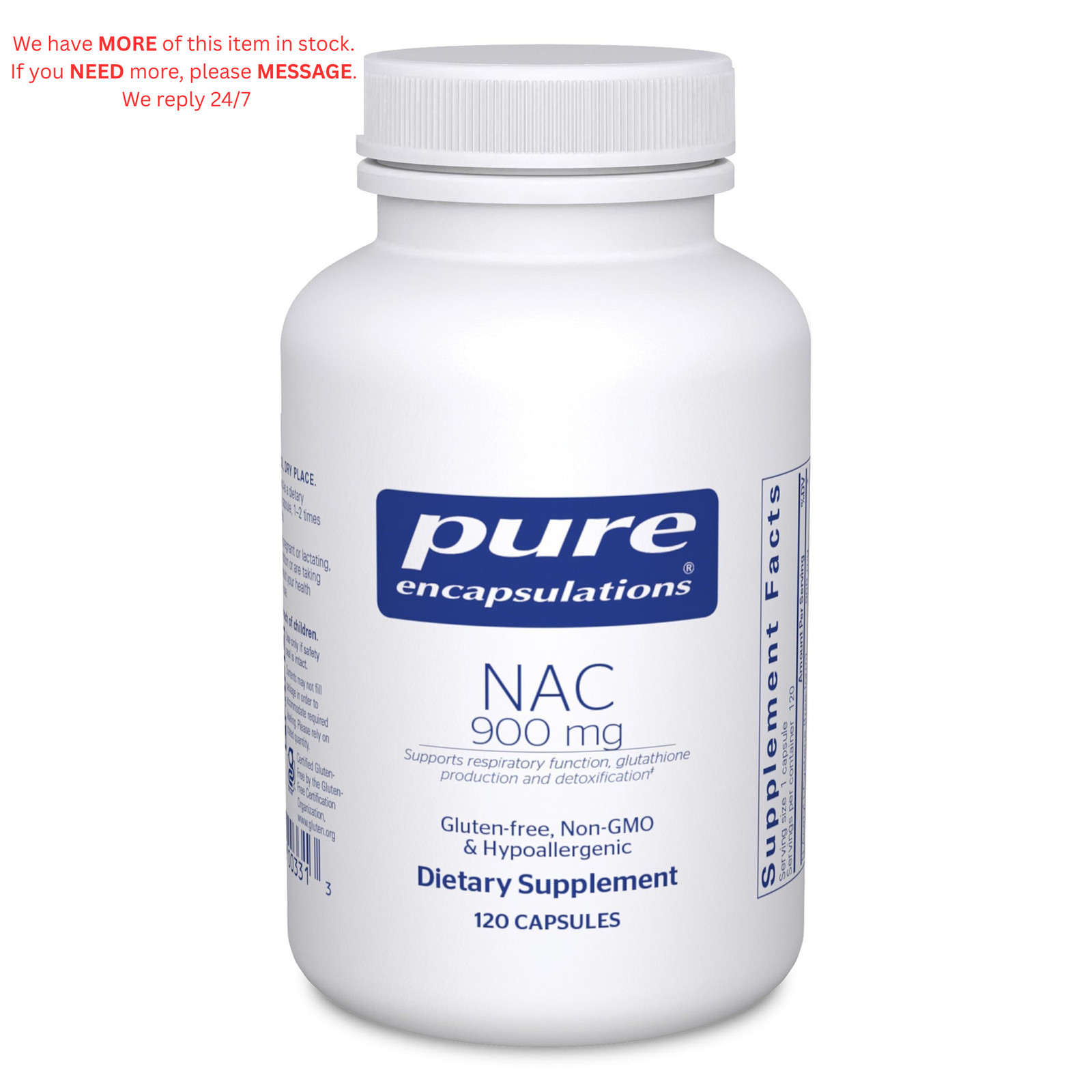 Pure Encapsulations NAC 900 mg – N-Acetyl Cysteine 120 Count (Pack of 1)