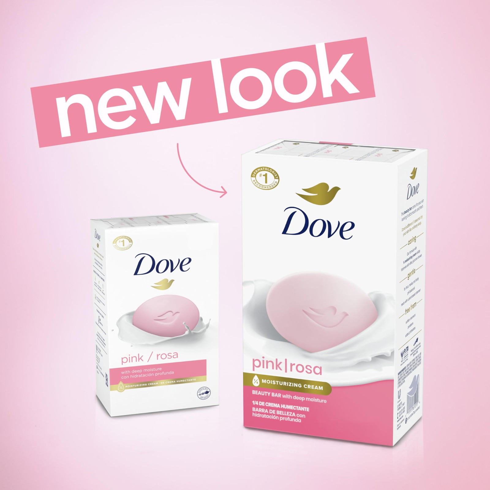 Dove Beauty Bar Soap Pink Rosa, 6 Bars for Soft, 6 Count (Pack of 1),