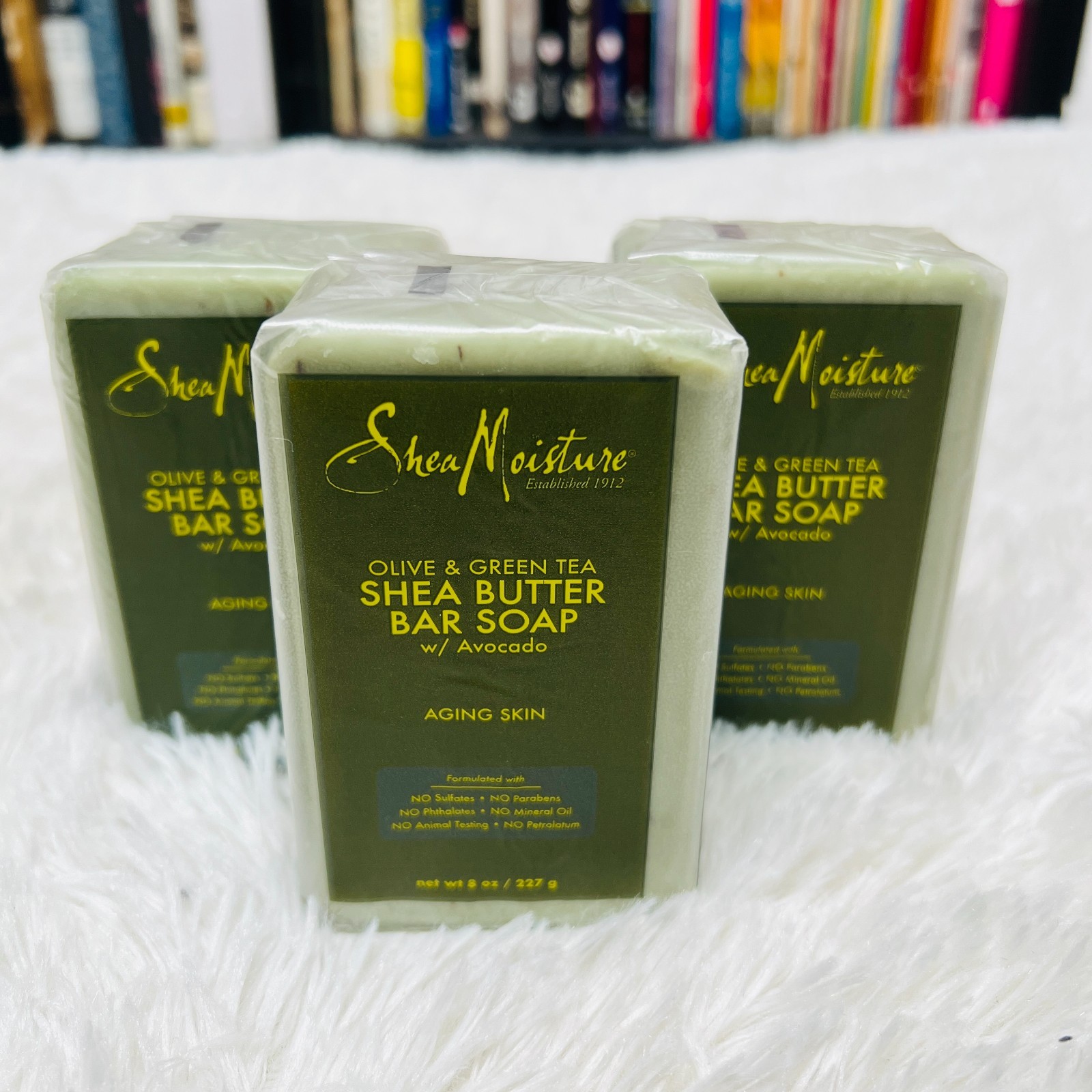 SHEA MOISTURE OLIVE AND GREEN TEA SHEA BUTTER SOAP W/ AVOCADO BAR SOAP 8 OZ (3)