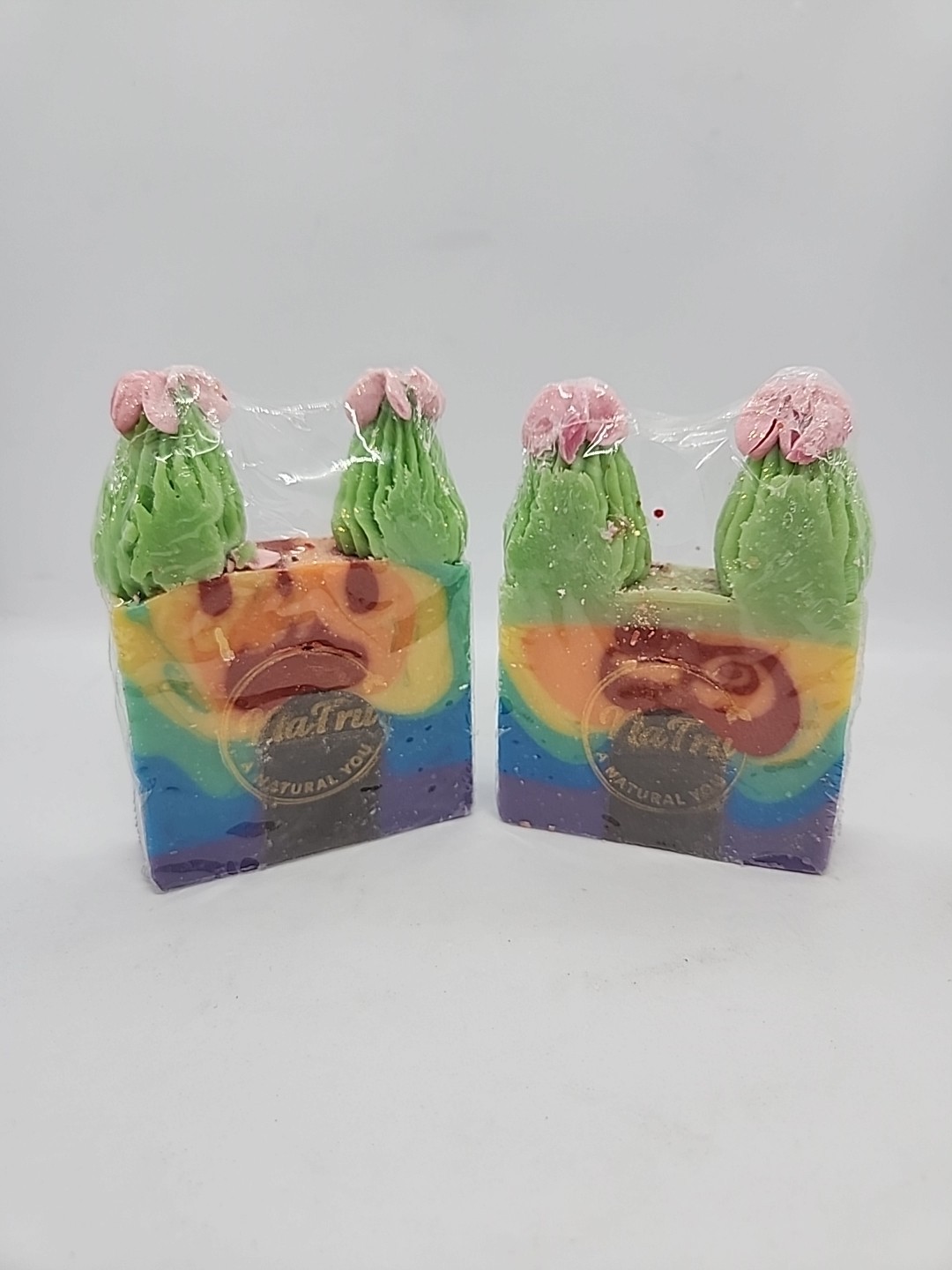 Na Tru Hndmade Soap Rainbow Cactus Set Of 2