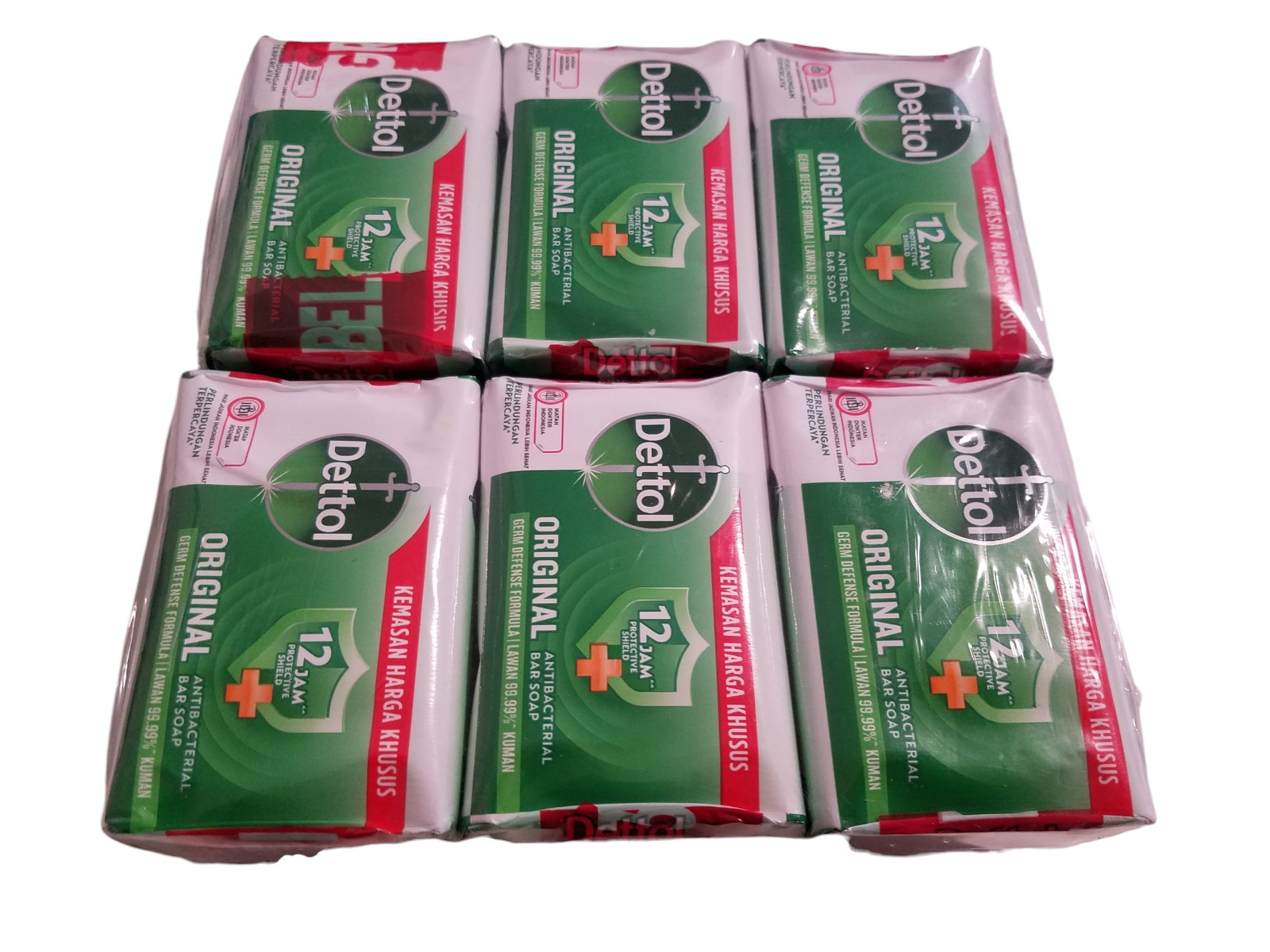 DETTOL ORIGINAL ANTI-BACTERIAL Germ Defense Hand and Body Bar Soap 600gr 6-Pack