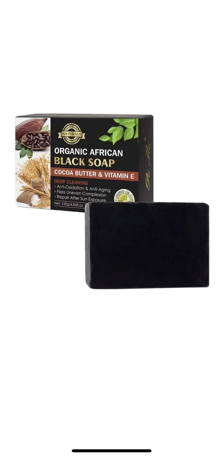 Organic African Black Soap Deep Cleaning Detoxifying Effect