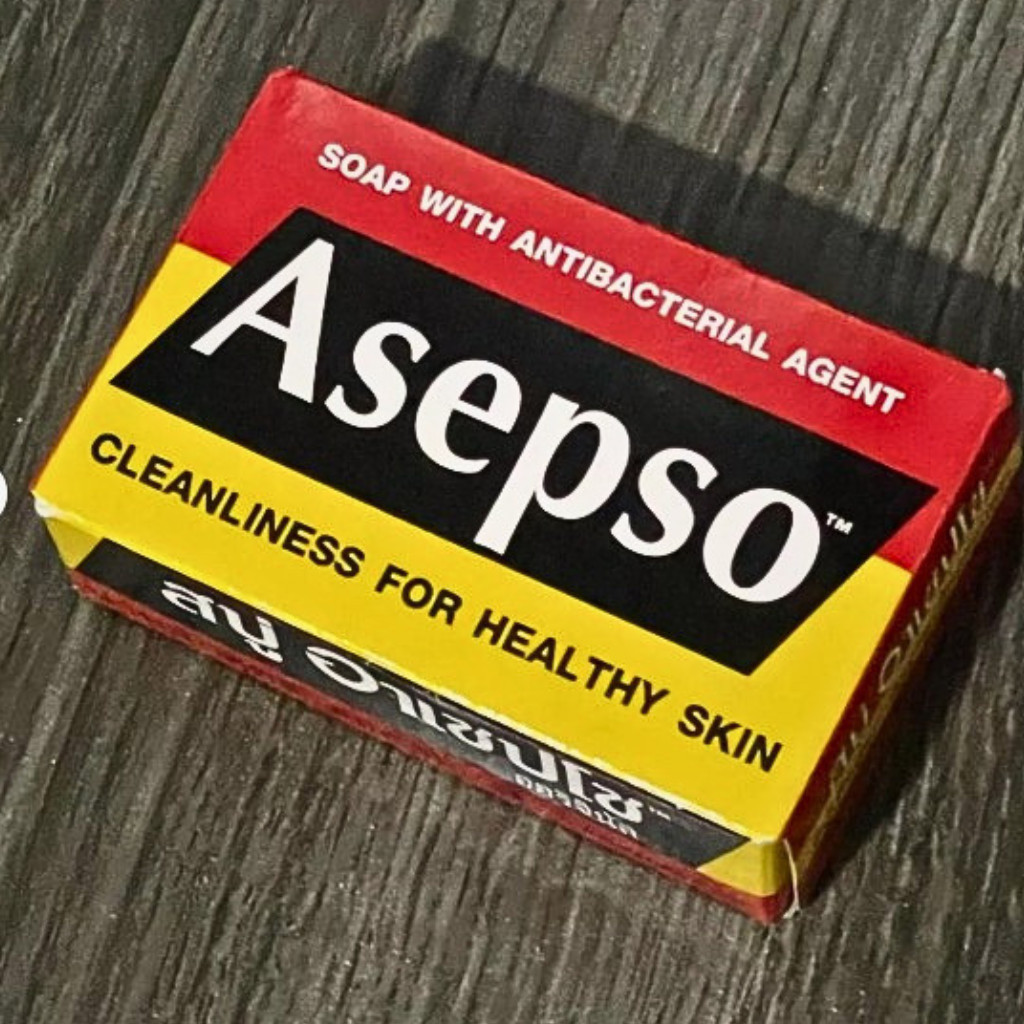 Asepso Original Bar Soap Antibacterial For Prickly Heat & Skin Infections 80g x4