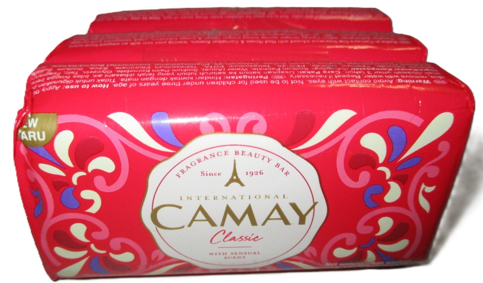 3 BARS CAMAY CLASSIC SENSUAL SCENT SOAP NEW UNOPENED 4.4 OZ BEAUTY BAR