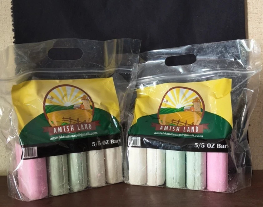 AMISH LAND BAR SOAP 10 5OZ BARS TOTAL 2 BAGS